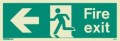 430K Left Hand Photoluminescent Fire Exit Sign (150 x 400mm) (Self-Adhesive Vinyl Material)