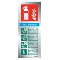 Polished Aluminium Metal Powder Fire Extinguisher ID Sign - Jalite ME6360MR