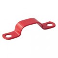Fire Alarm Cable Saddle Clip - Plastic Coated Metal Single Clip - Red