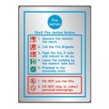 Polished Stainless Steel Metal Fire Action Sign - Jalite STP5479D