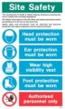 Site Safety Instruction Sign White PVC - 750 x 450mm Jalite WX9020
