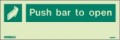 Jalite 4304K Push Bar To Open Sign - 150 x 400mm - Photoluminescent