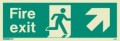 438K Up Right Arrow Photoluminescent Fire Exit Sign (150 x 400mm) (Self-Adhesive Vinyl Material)