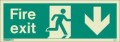 437K Down Arrow Photoluminescent Fire Exit Sign (150 x 400mm) (Rigid PVC Material)