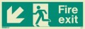 433K Down Left Arrow Photoluminescent Fire Exit Sign (150 x 400mm) (Self-Adhesive Vinyl Material)