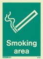 Smoking Area Sign - Photoluminescent Glow in the dark - Jalite 4363D