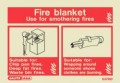 6376M Jalite Rigid PVC Photoluminescent Fire Blanket ID Sign 150 x 105mm