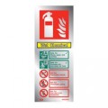 Polished Aluminium Metal Wet Chemical Fire Extinguisher ID Sign - Jalite ME6367MR