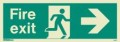 Fire Exit Sign Right Hand Arrow Photoluminescent Glow In The Dark