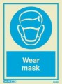 Wear Mask PPE Safety Sign - Photoluminescent - Jalite 5045D