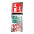 Polished Aluminium Metal CO2 Fire Extinguisher ID Sign - Jalite ME6265MR